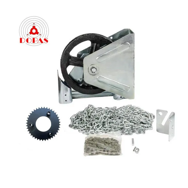 Paranco a catena per porta in acciaio con montaggio a parete